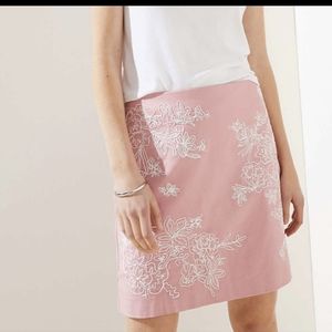 Loft floral embroidered skirt size 6
